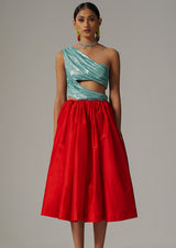 Taffeta Midi Skirt