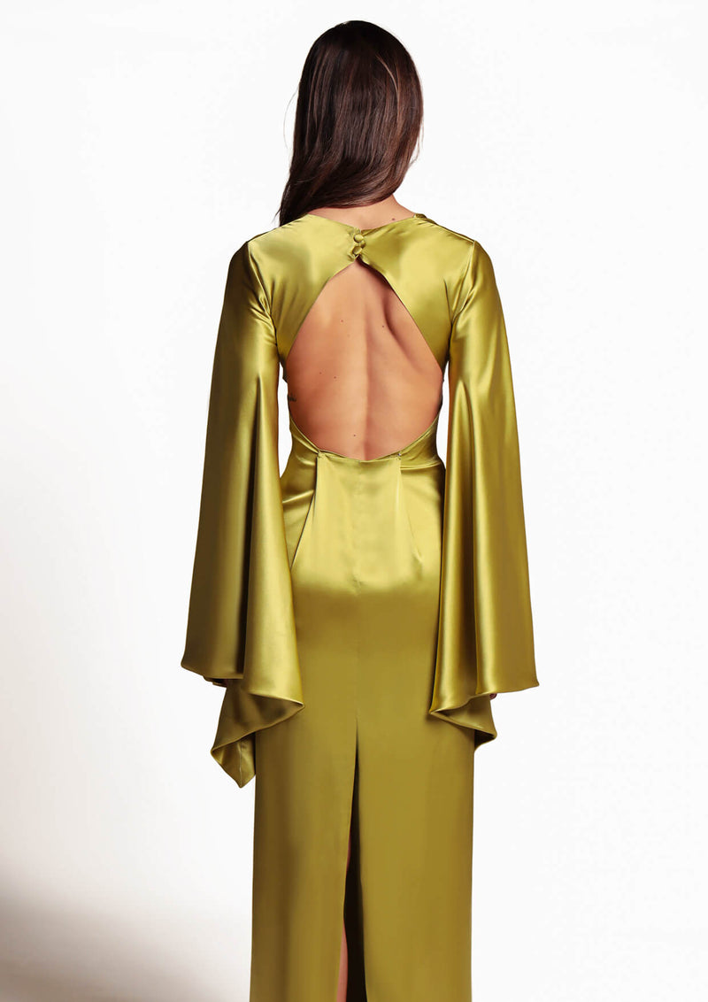 Thalia Bell Sleeve Cut-Out Maxi Dress