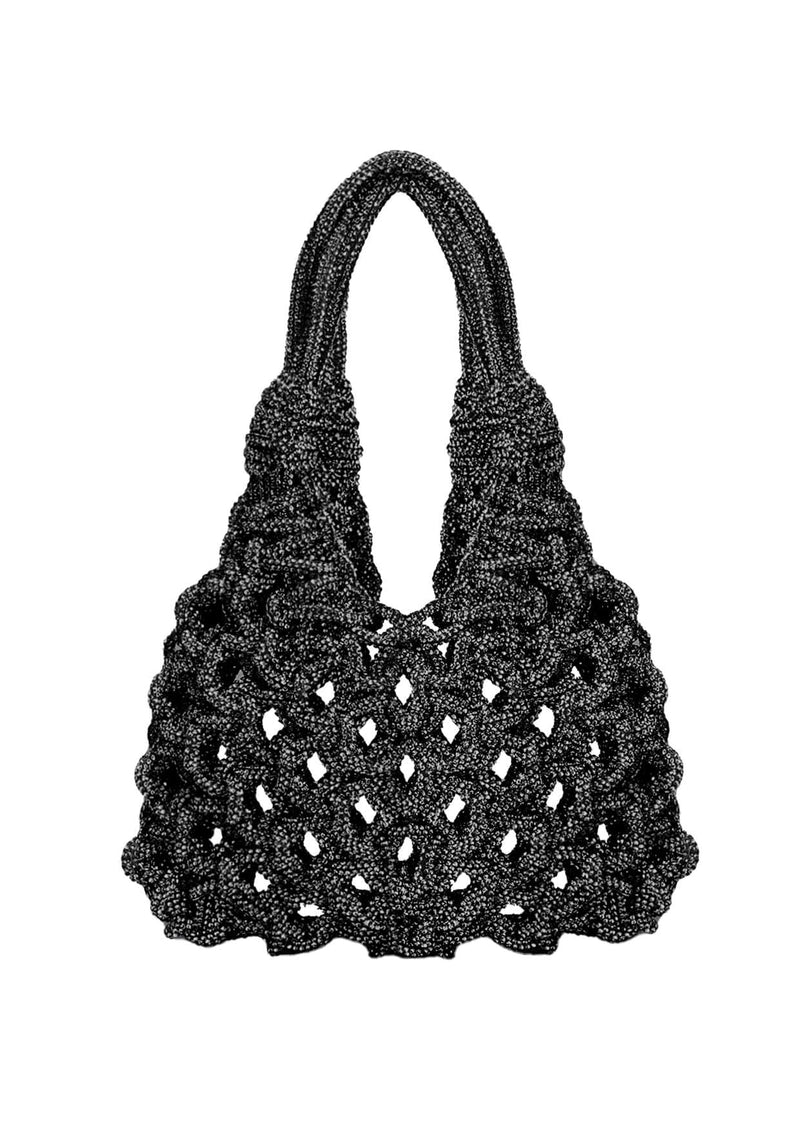 Vannifique Mini Crystal-Studded Woven Handbag
