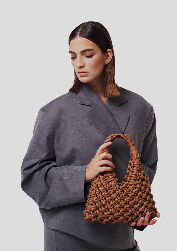 Vannifique Plain Woven Leather Handbag