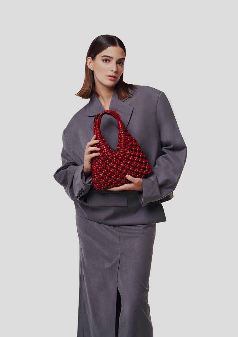 Vannifique Plain Woven Leather Handbag