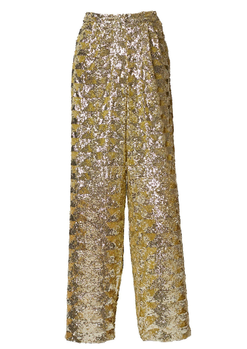 Wide-Leg Sequinned Trousers