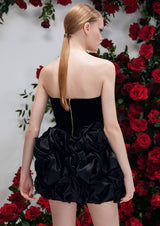 Zinnia Noir Rosebud Velvet Mini Dress