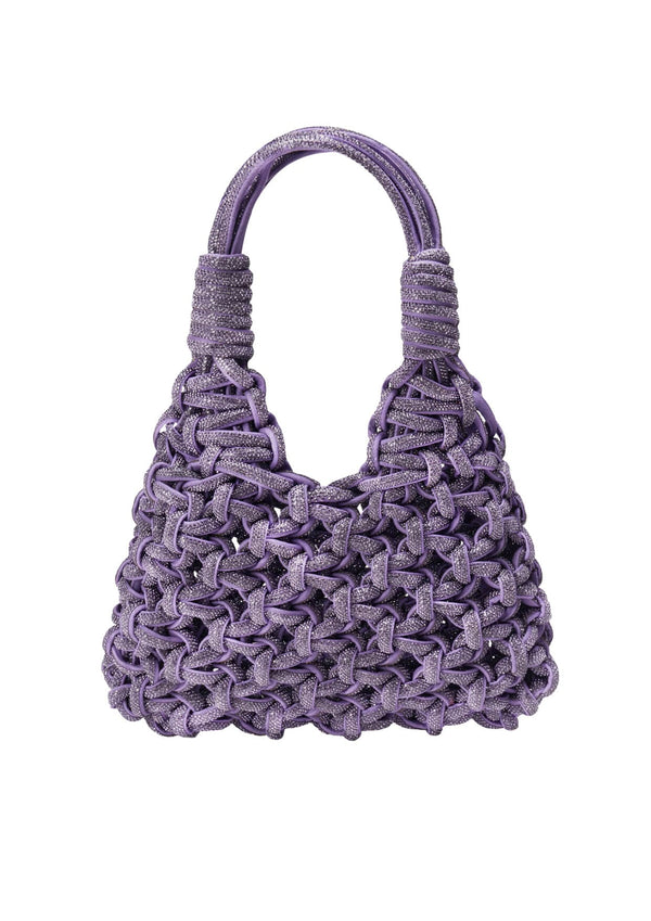 Vannifique Rock Crystal-Studded Woven Handbag