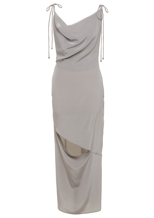 Alice Cowl Neck Cut-Out Silk Dress