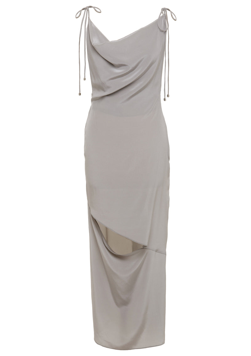 Alice Cowl Neck Cut-Out Silk Dress