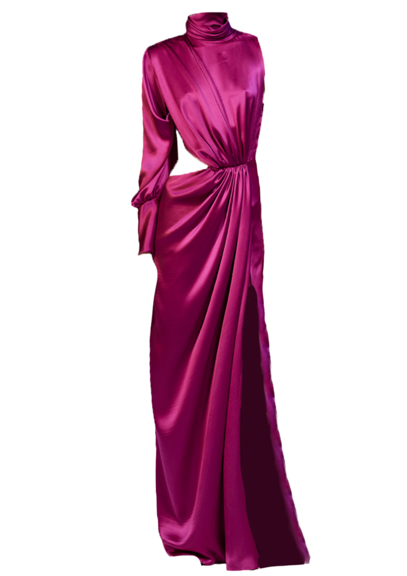 Aquarel Studio - Amaryllis Asymmetric Cut-Out Silk Maxi Dress MADAMVOYAGE Aquarel Studio - Amaryllis Asymmetric Cut-Out Silk Maxi Dress MADAMVOYAGE