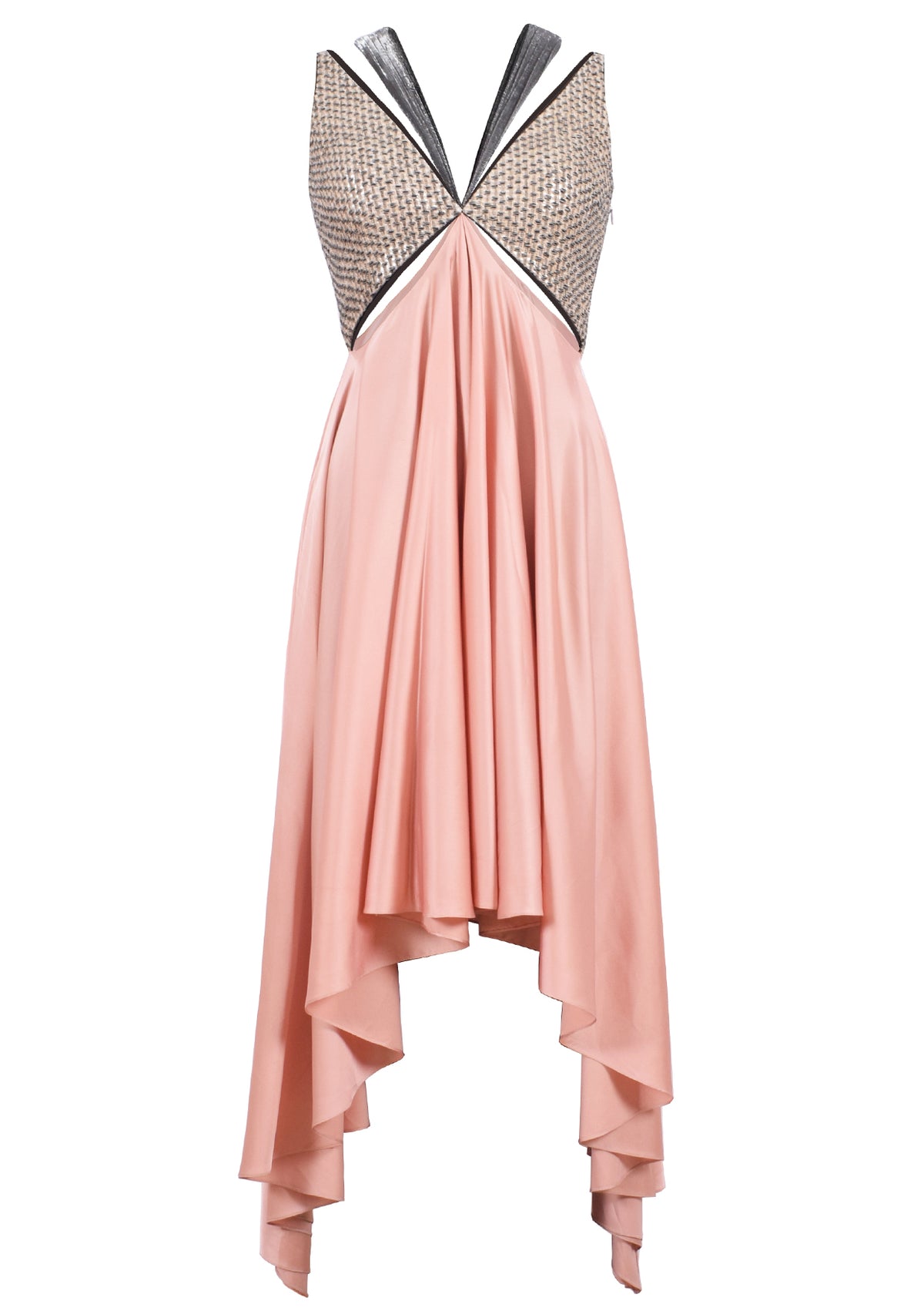 cut out satin midi dress Angular Cut-Out Satin Midi Dress