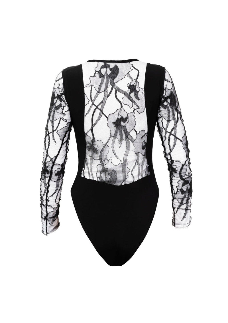 Annabelle Long-Sleeved French Lace Bodysuit