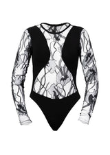 Annabelle Long-Sleeved French Lace Bodysuit