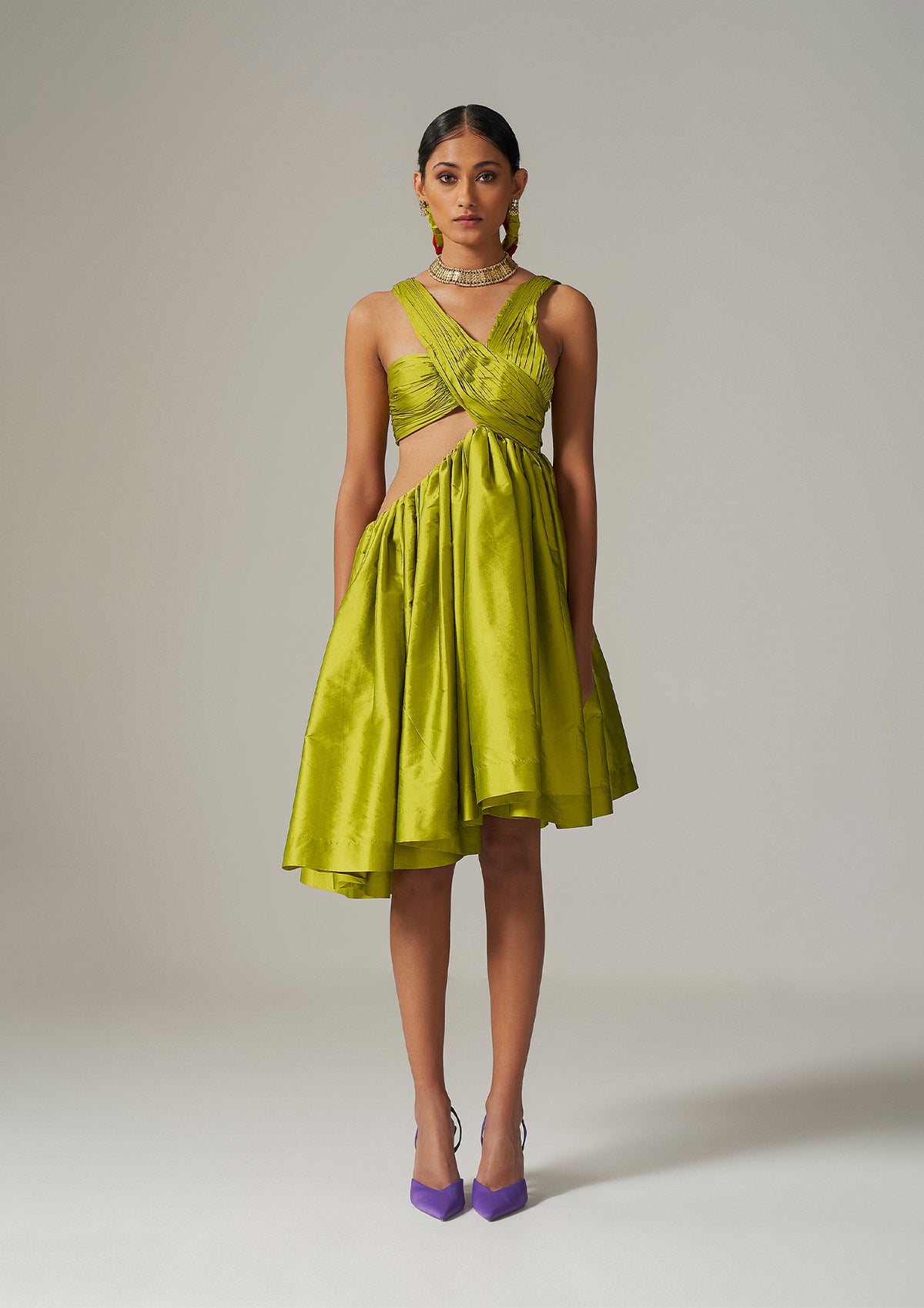 Szabo Sihag - Asymmetrical Taffeta Cut-Out Dress MADAMVOYAGE Szabo Sihag - Asymmetrical Taffeta Cut-Out Dress MADAMVOYAGE