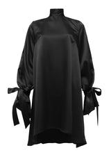 Black Pearl Satin Mini Dress