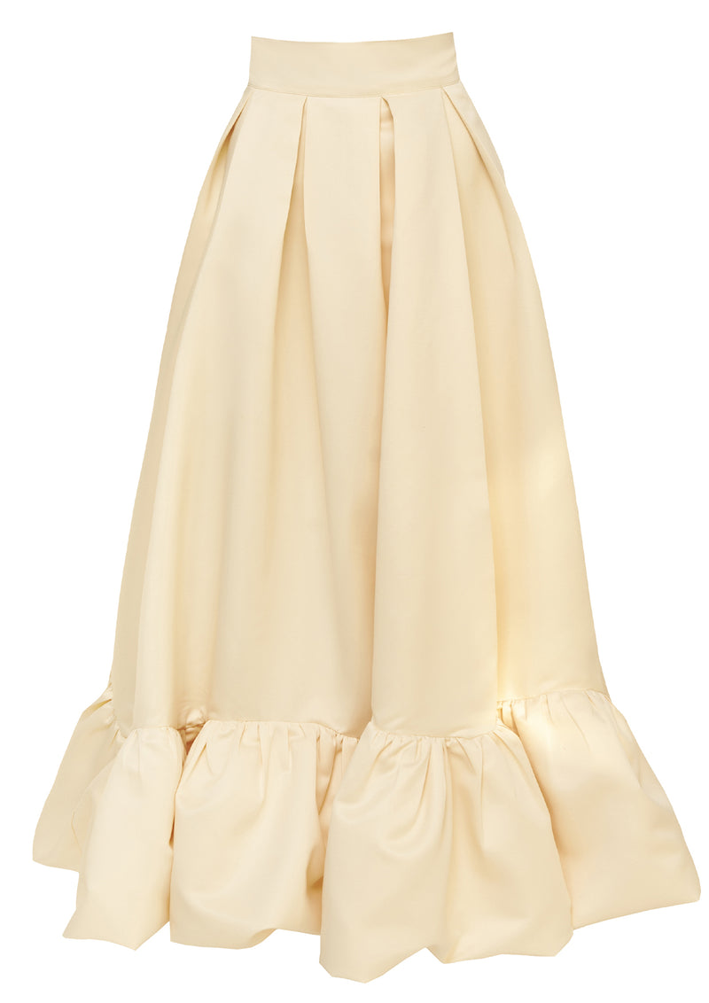 Butter Flounced Wrap Satin Maxi Skirt