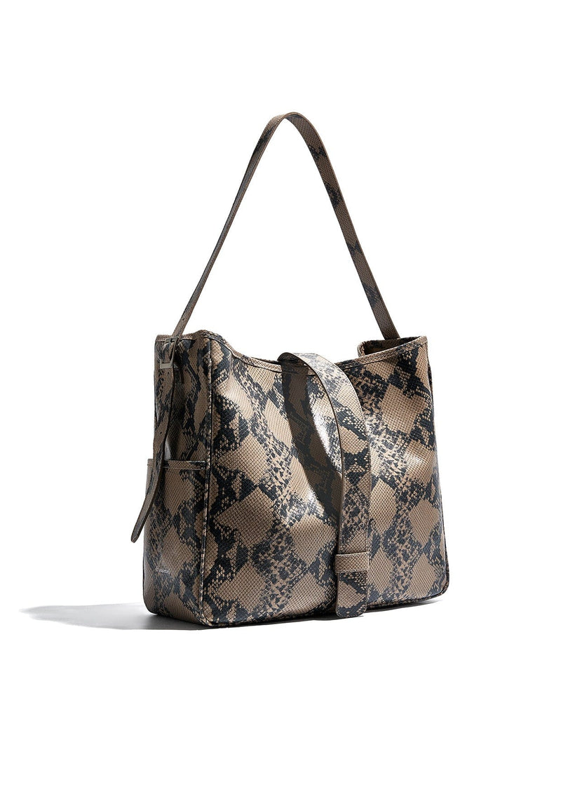 Cocó Leather Snakeskin-Effect Tote Bag