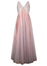 Embroidered Tulle Maxi Dress