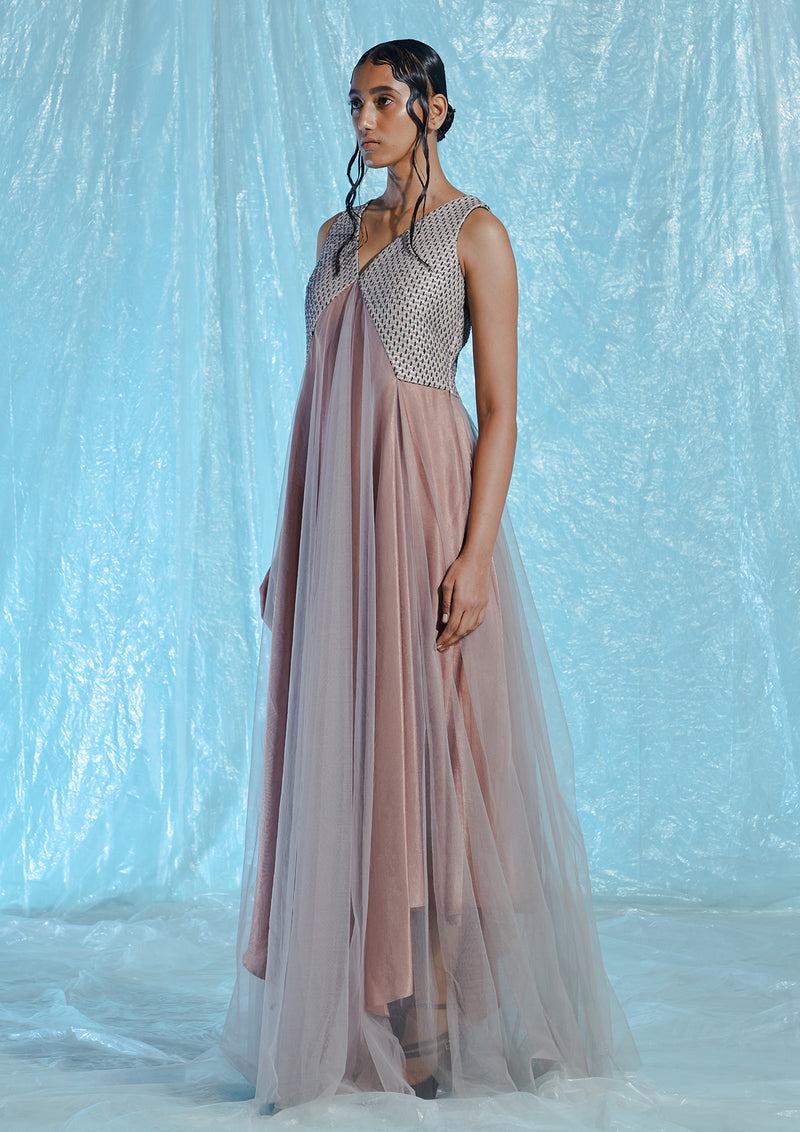 AKHL - Embroidered Tulle Maxi Dress MADAMVOYAGE AKHL - Embroidered Tulle Maxi Dress MADAMVOYAGE