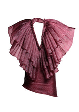 Epiphora Winged Velvet Organza Mini Dress