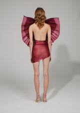 Epiphora Winged Velvet Organza Mini Dress