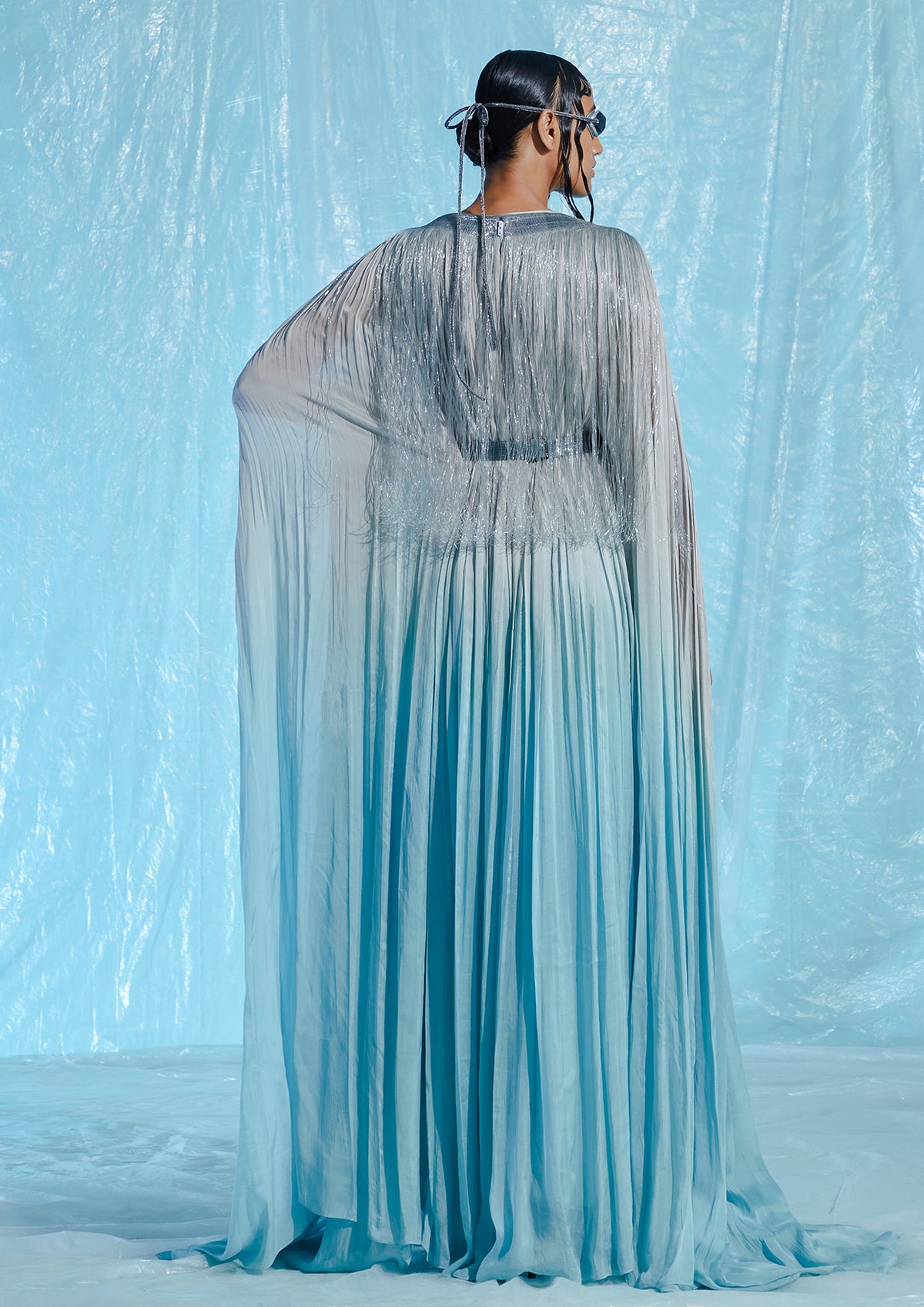 AKHL - Fringed Chiffon Floor-Length Kaftan – MADAMVOYAGE