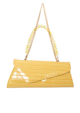 Ghalia Crocodile Print Asymmetric Faux-Leather Handbag