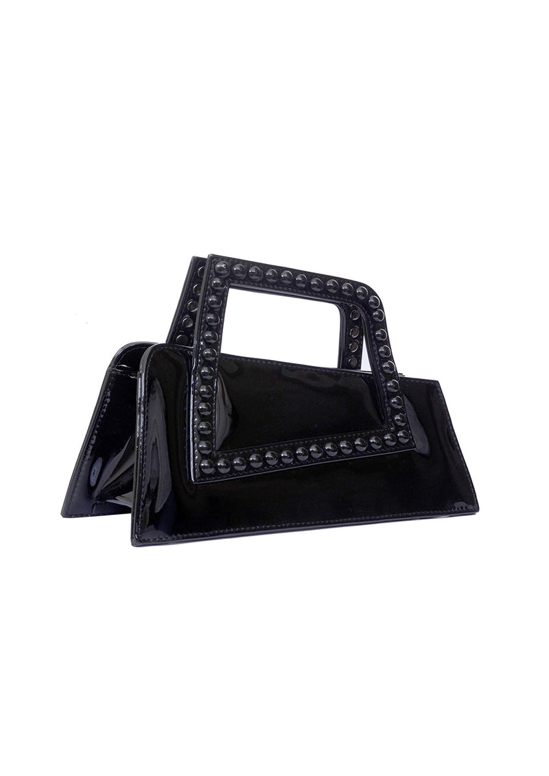 Jalila Asymmetric Rectangular Faux-Leather Handbag