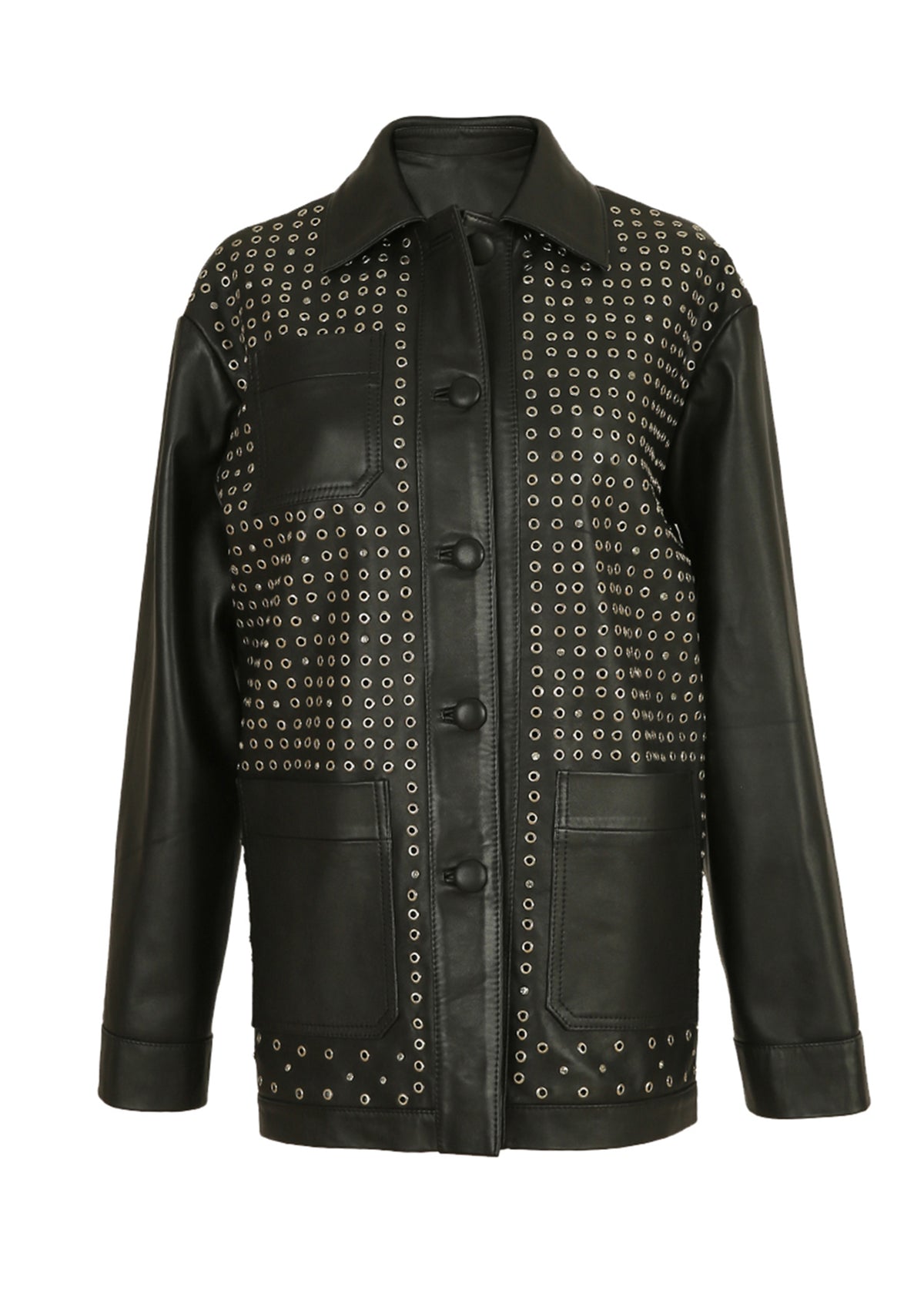 KarriStuddedDiamondLeatherJack