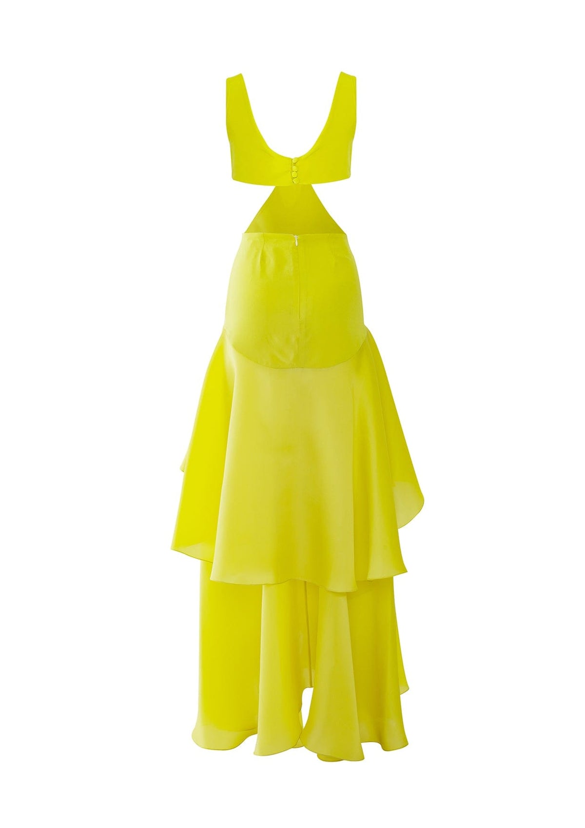 Estefania - Lemon Dream Cut-Out Silk Maxi Dress MADAMVOYAGE Estefania - Lemon Dream Cut-Out Silk Maxi Dress MADAMVOYAGE