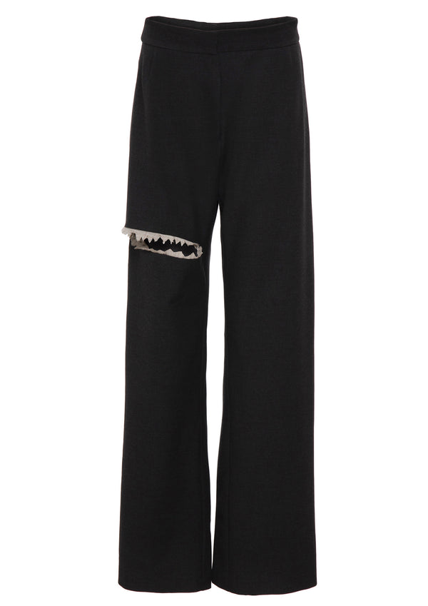 Lidia Rip-Effect Wool Suit Trousers