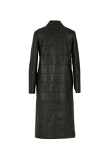 Maple Quilted Long Leather Coat