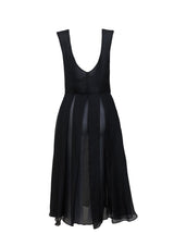 Monic Silk Full-Skirt French Lace Dress