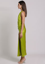 Nereides Asymmetric Backless Silk Maxi Dress