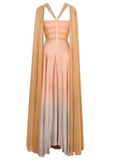 Open-Sleeved Satin Maxi Dress