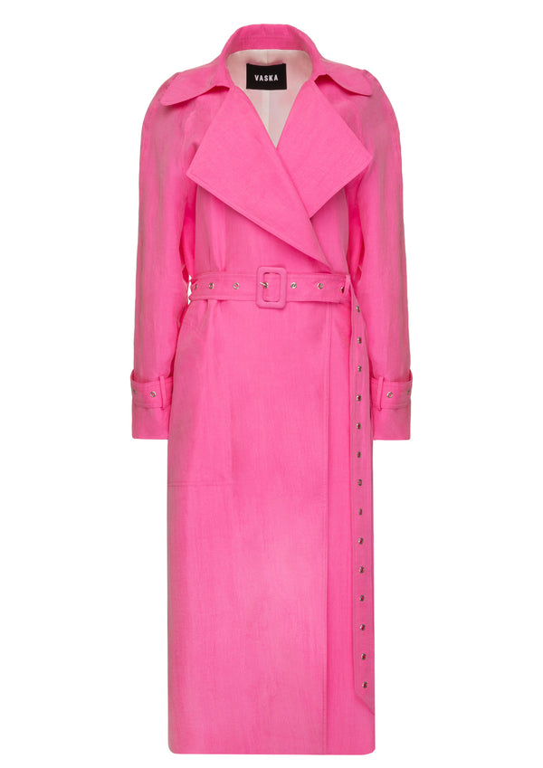 Oversized Belted Cupro Trench Coat