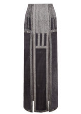 Panelled Cut-Out Cotton Maxi Skirt