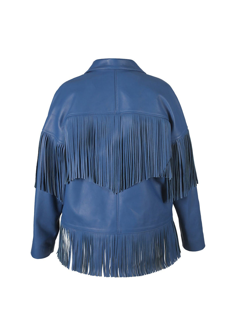 Pyrus Oversized Fringed Leather Jacket