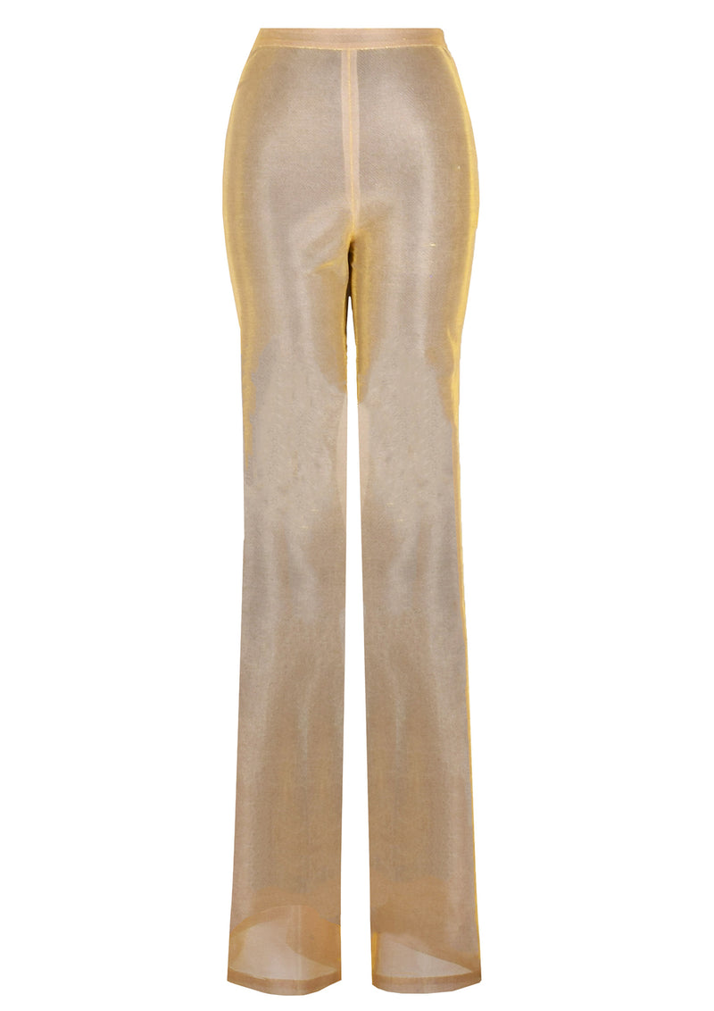 Sheer Lurex Tulle Bootcut Trousers