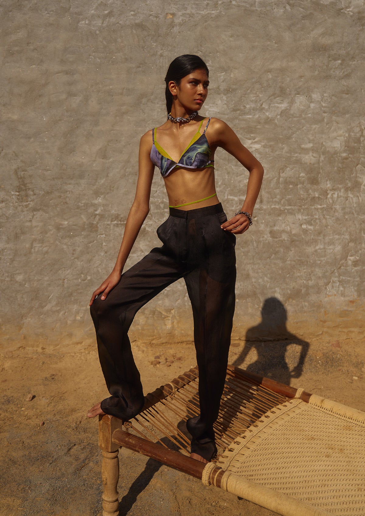 silk triangle bralette