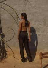 Straight-Leg Sheer Silk Organza Trousers