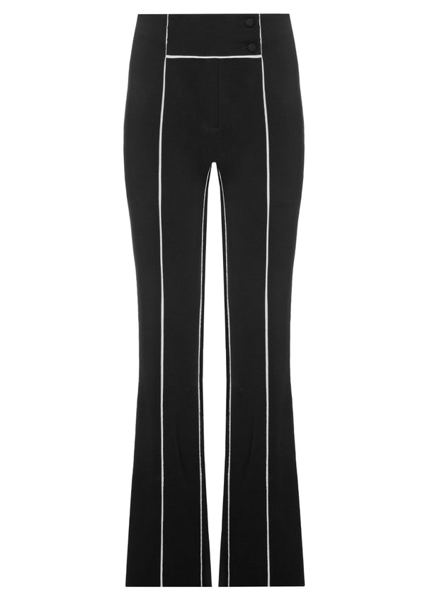 Striped Flared Cotton-Mix Trousers