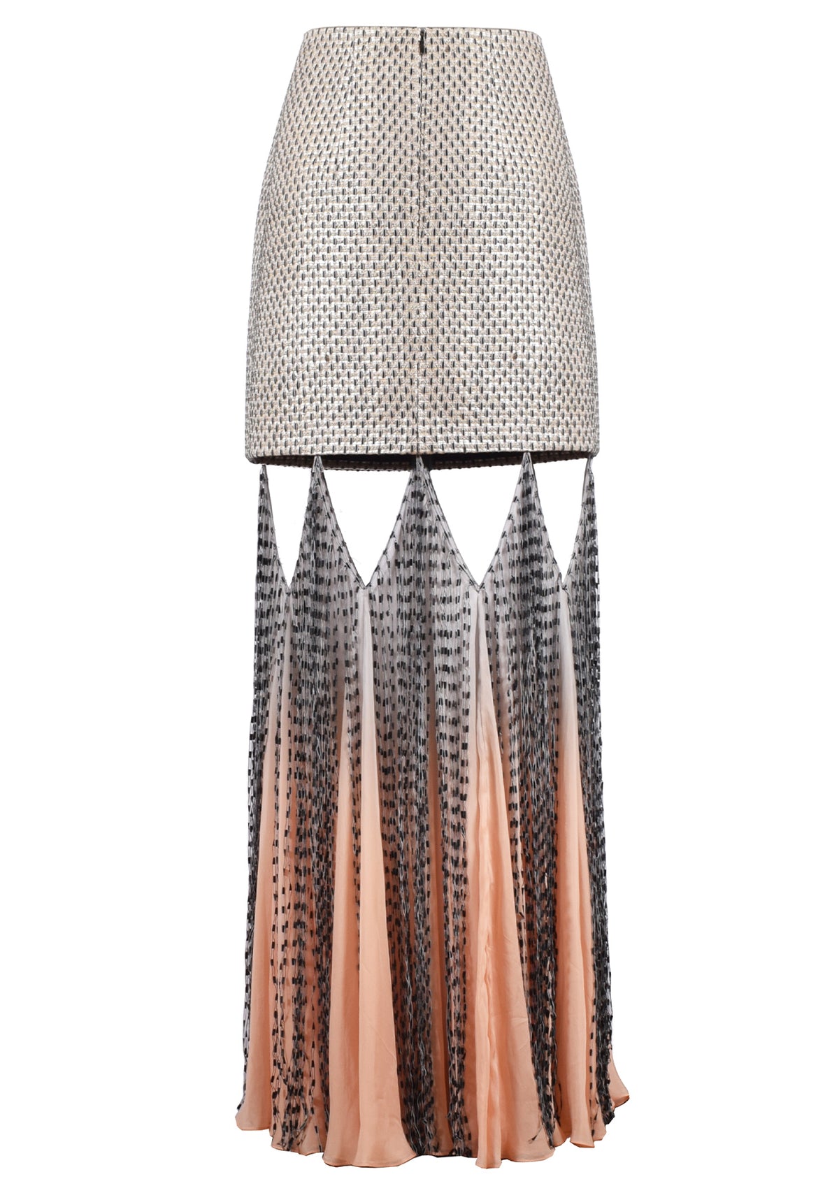 【TARGETTO】22FW★ CUT OUT LONG SKIRT StructuredFringedCut-
