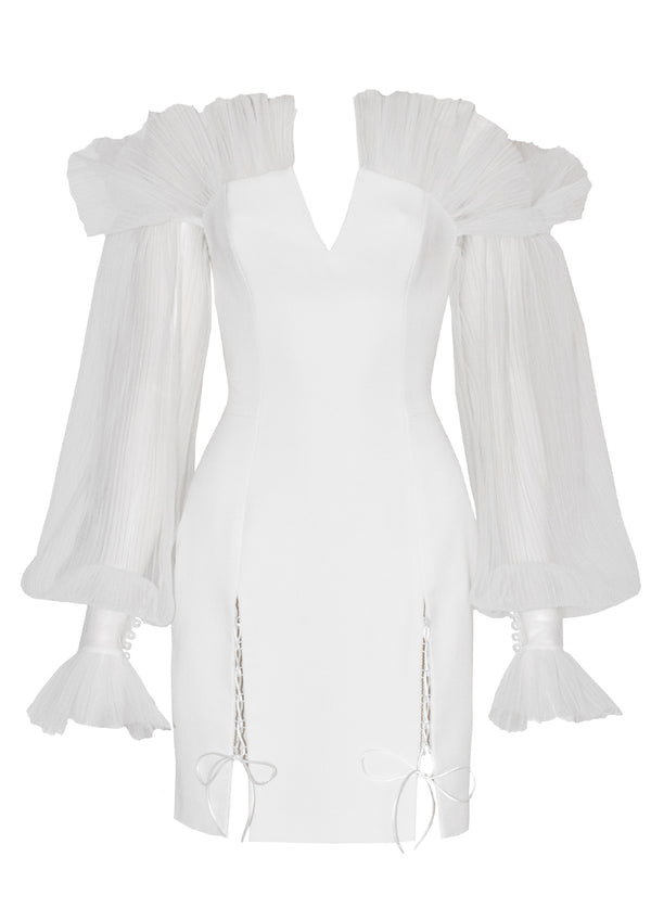 Swan Cotton Off-Shoulder Mini Dress