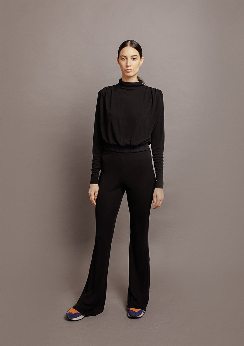 Viola Fitted Ribbed Flared Trousers