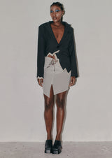 Willow Asymmetric Cut-Out Silk Mini Skirt
